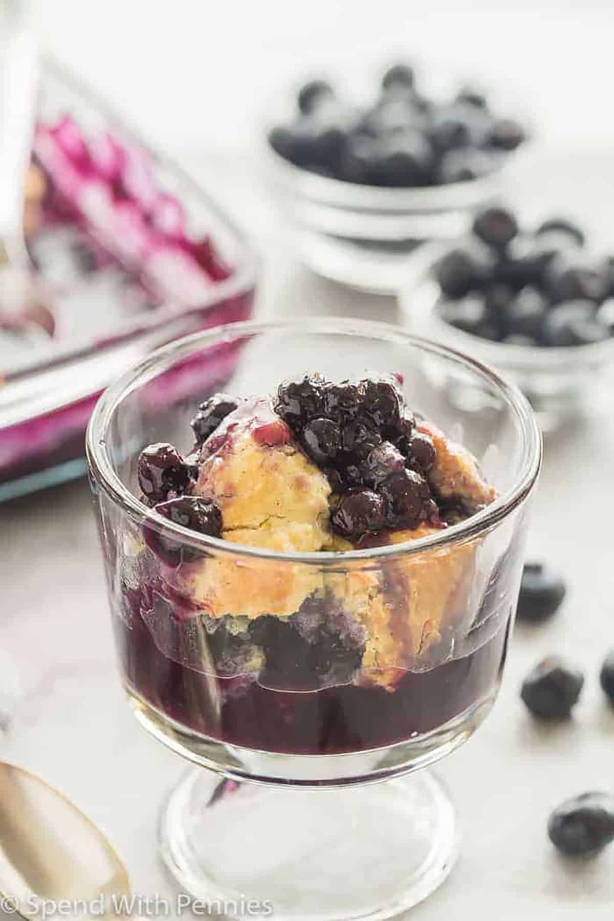plated Blueberry Cobbler