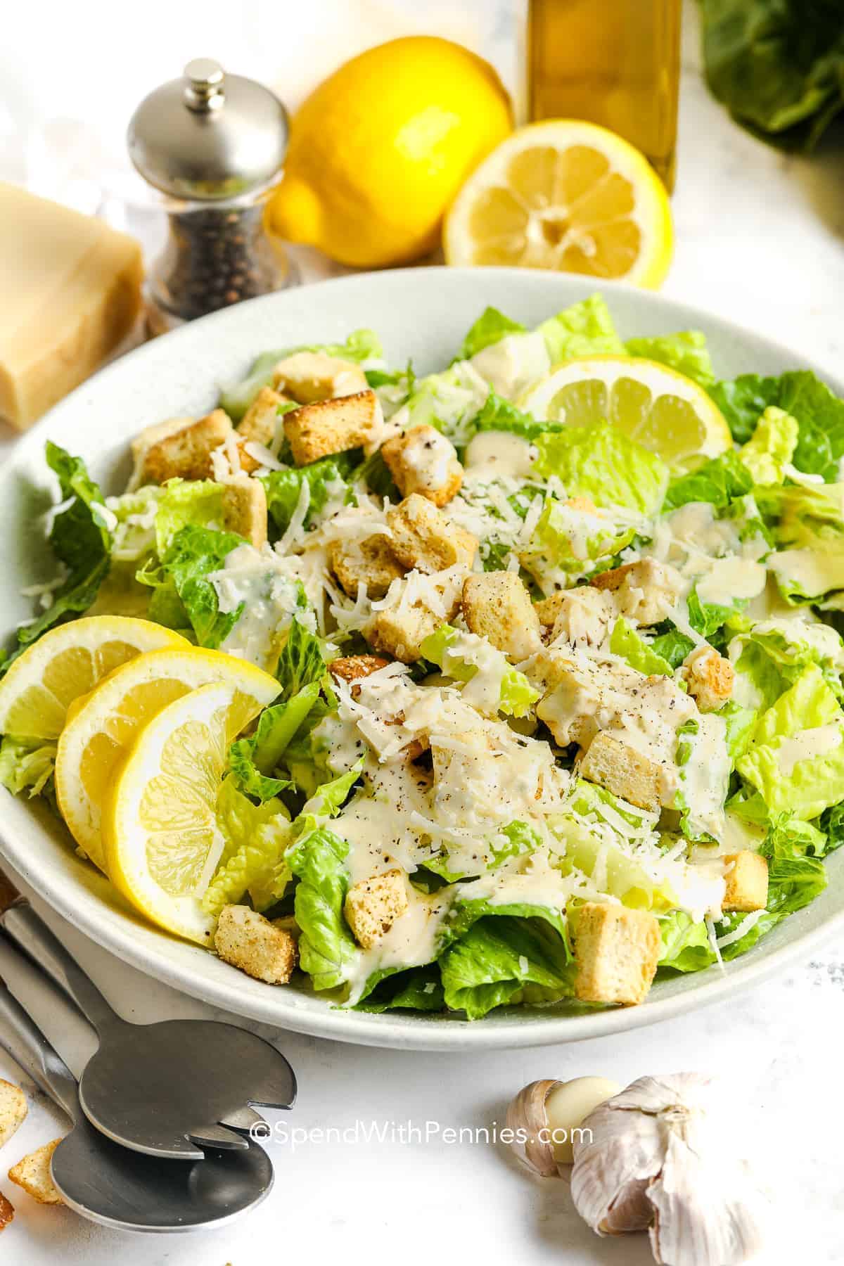 plated Caesar Salad Recipe
