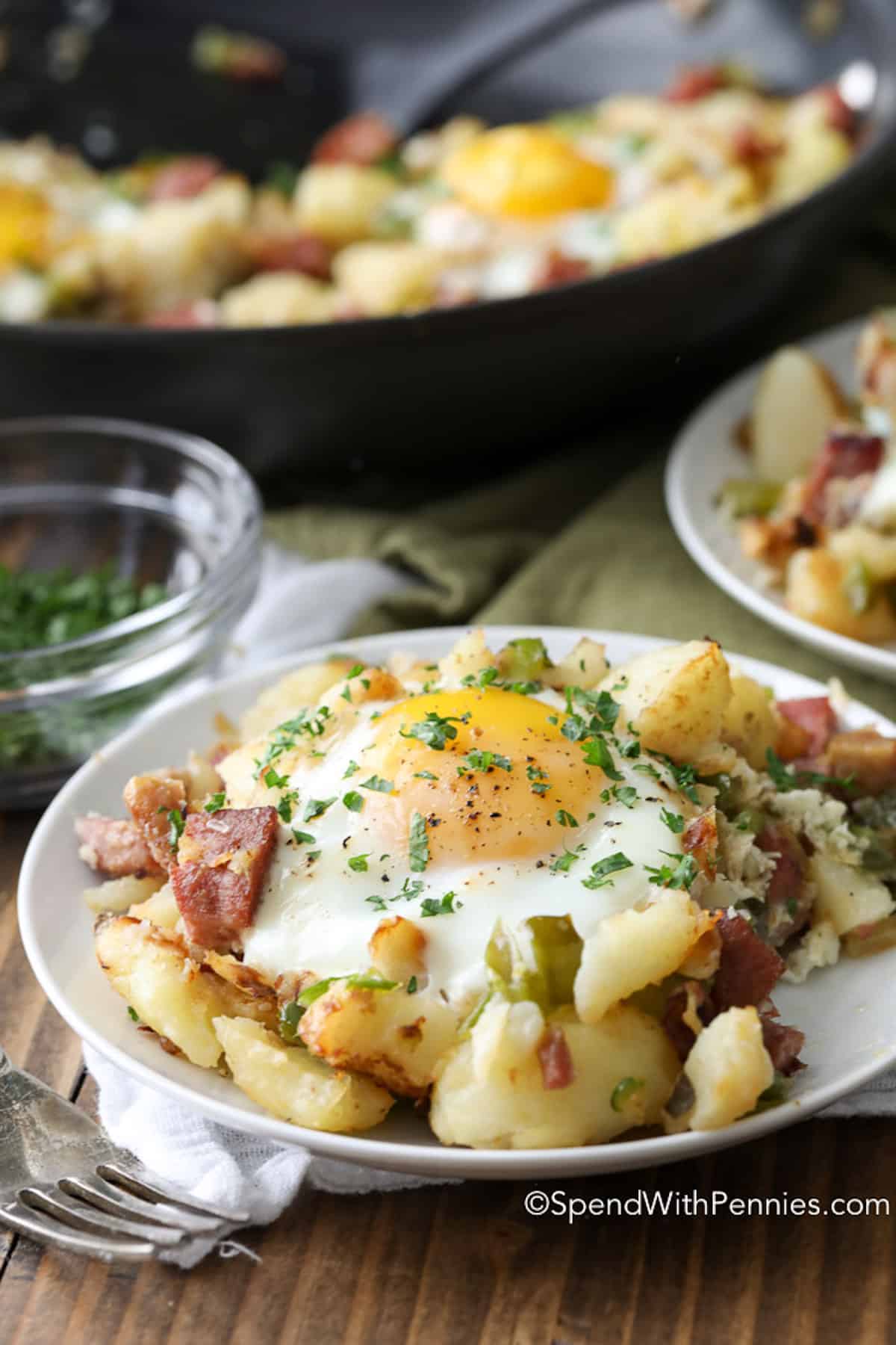 corned beef hash on a plate