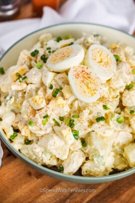 bowl of Deviled Egg Potato Salad