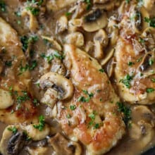 Easy Chicken Marsala Recipe cooking in the pot