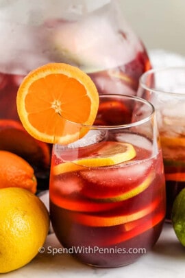 glasses of Easy Red Sangria