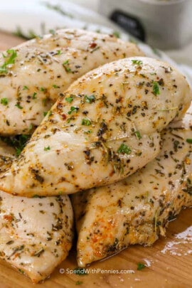 close up of Oven Baked Chicken Breasts