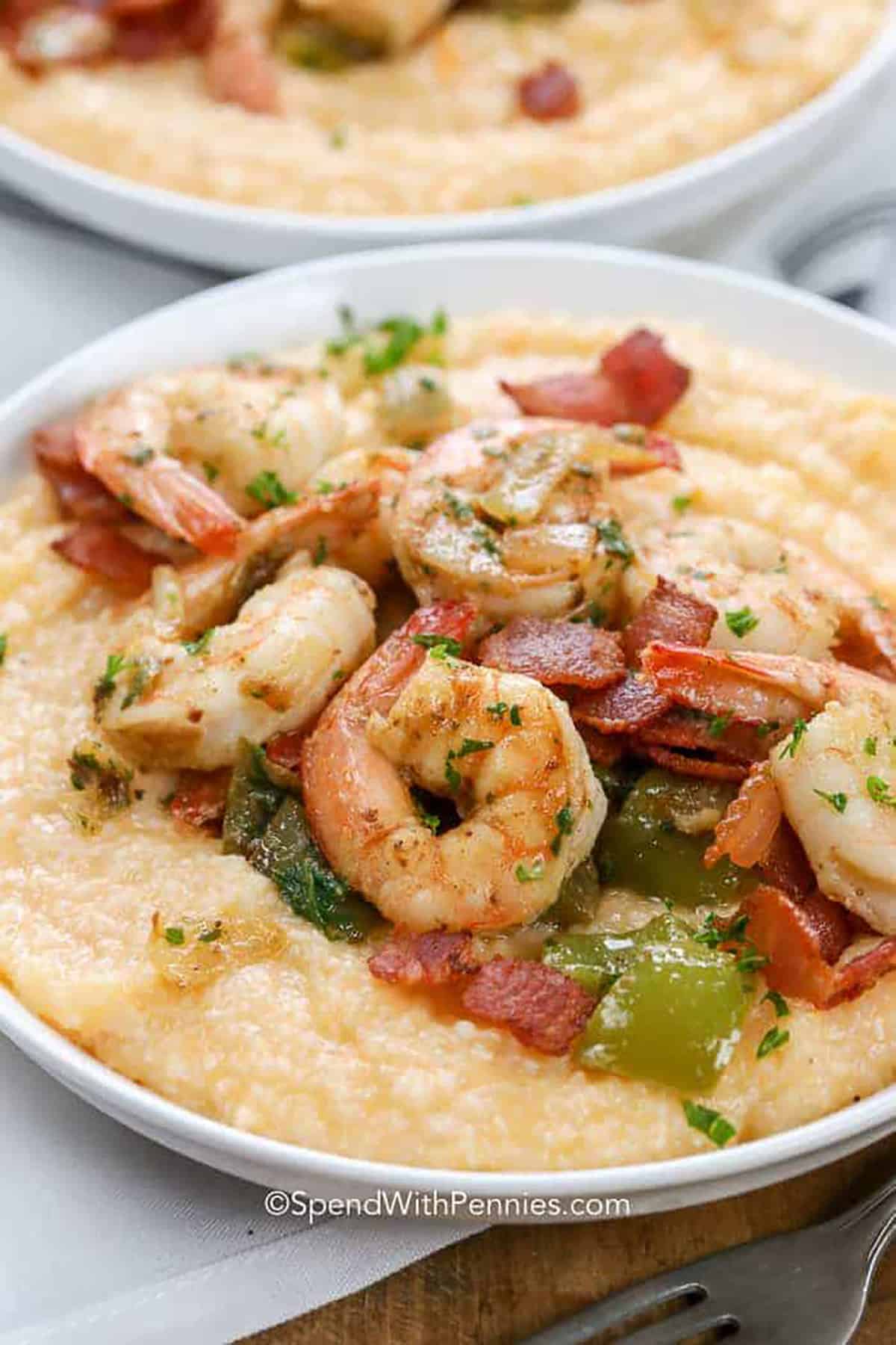plated Shrimp and Grits