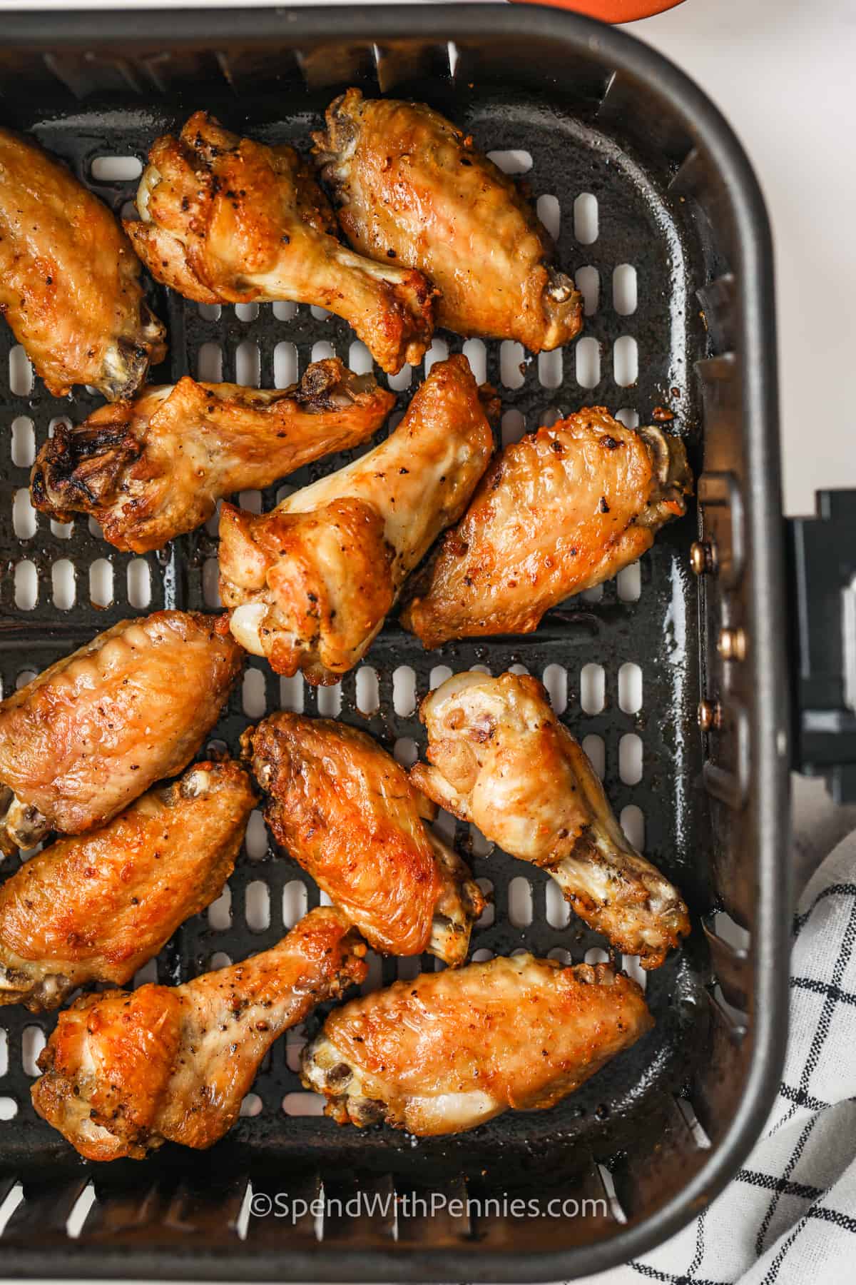 Air Fryer Chicken Wings cooked in the fryer