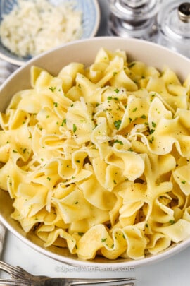 close up of Buttered Noodles