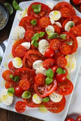 Caprese Salad with tomatoes and basil