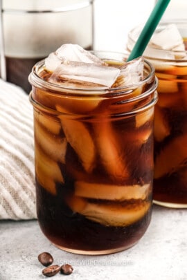 close up of Cold Brew with a straw