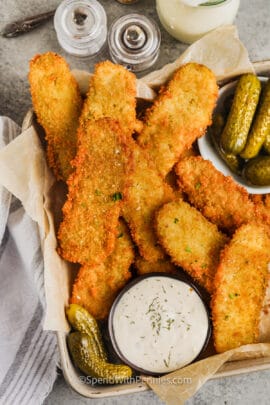 plated Crispy Fried Dill Pickles