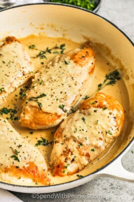 Dijon Chicken Breasts cooked in the pan