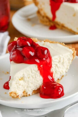 No bake cheesecake on a plate