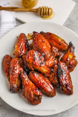 Honey BBQ Wings on a plate