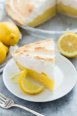 slice of lemon meringue pie