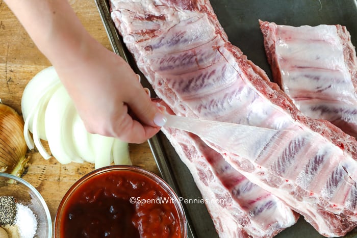 Preparing ribs for the oven