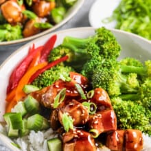 plated Teriyaki Chicken Bowls