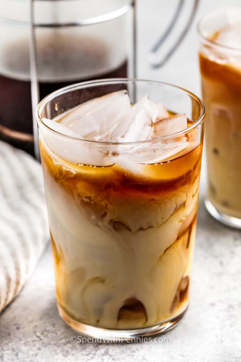 coffee with cream added to make Vanilla Sweet Cream Cold Brew