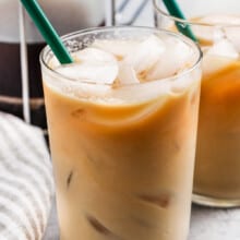 glasses of Vanilla Sweet Cream Cold Brew with straws