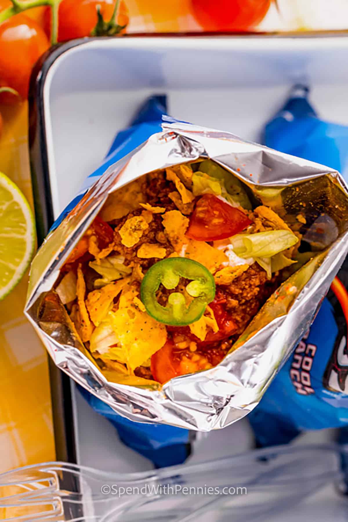 close up of Walking Tacos in a bag